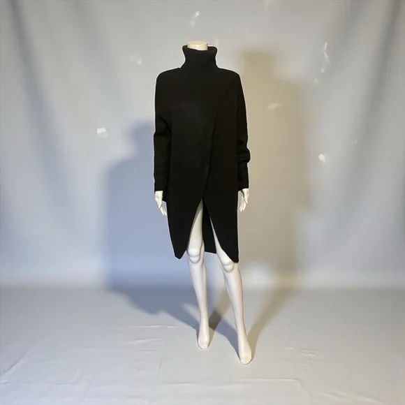 Black Turtleneck Sweater Dress - Picture 2 of 7